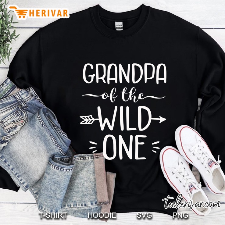 Grandpa Of The Wild One Shirt Funny 1St Birthday Safari Gift Sweatshirt