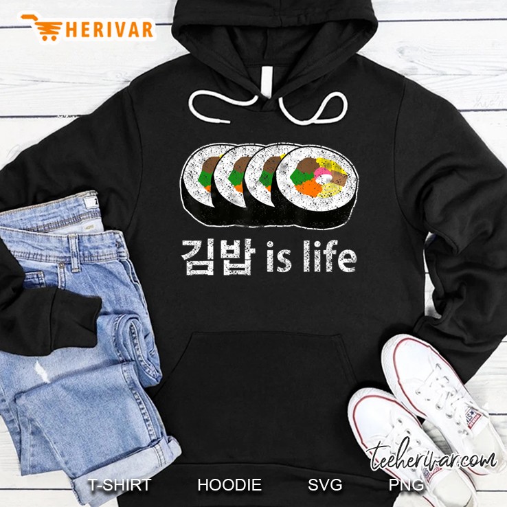 Korean Food Shirts For Men Distressed Gimbap Kimbap Shirt Hoodie