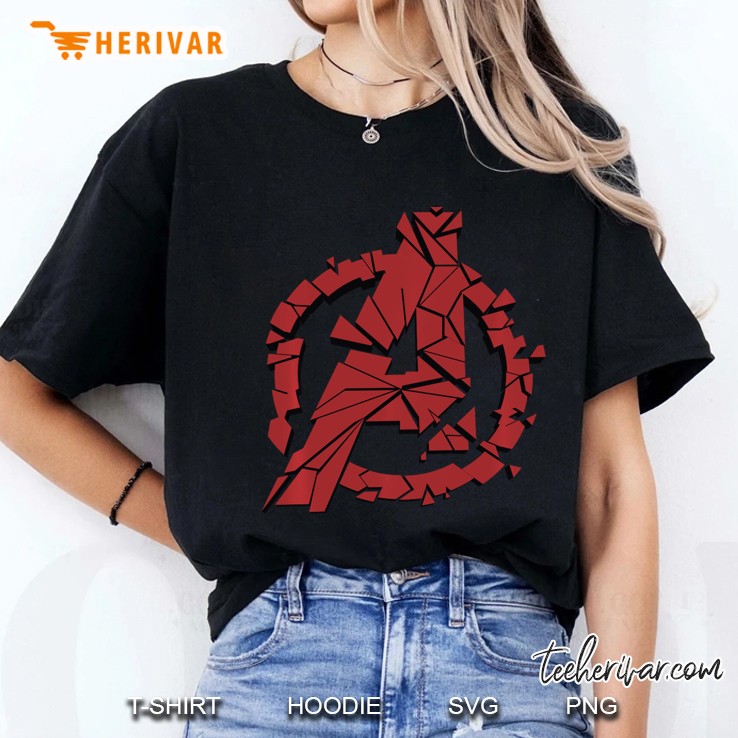 Marvel Avengers Endgame Shattered Red Logo Ladies Tee