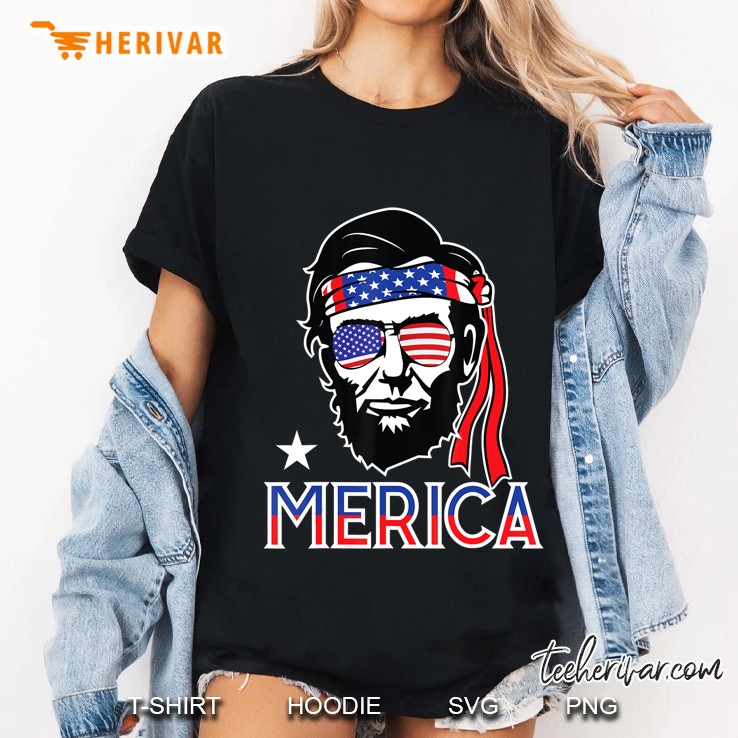 Merica Abe Lincoln 4Th Of July Men Boys Kids Murica Hoodie