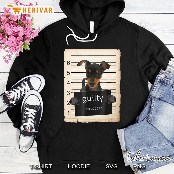 Miniature Doberman Pinscher Dog Mug Shot Bad Dog Shirt Hoodie