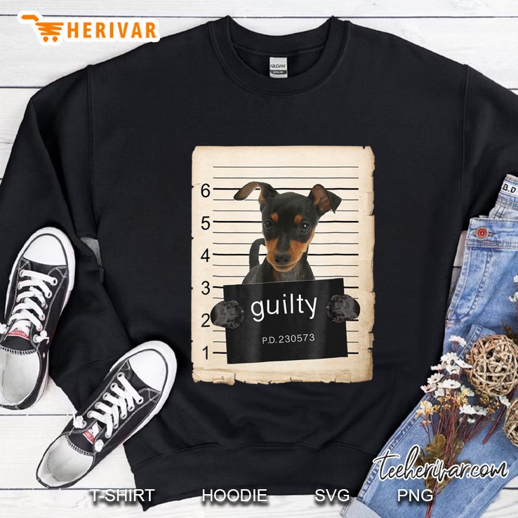 Miniature Doberman Pinscher Dog Mug Shot Bad Dog Shirt Sweatshirt