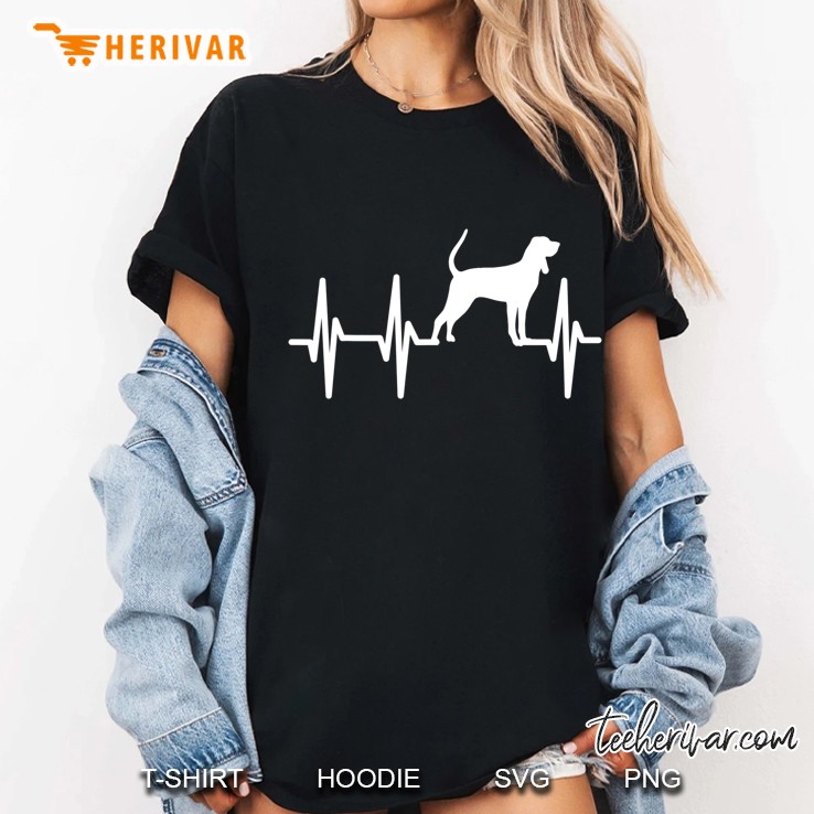 Redbone Coonhound Heartbeat Dog Mom Dad Pet Gift Ladies Tee