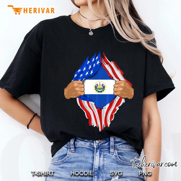 Salvadoran Blood Inside Me El Salvador Flag Gift Ladies Tee