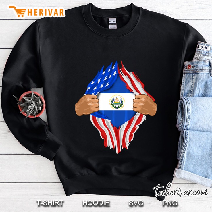Salvadoran Blood Inside Me El Salvador Flag Gift Sweatshirt