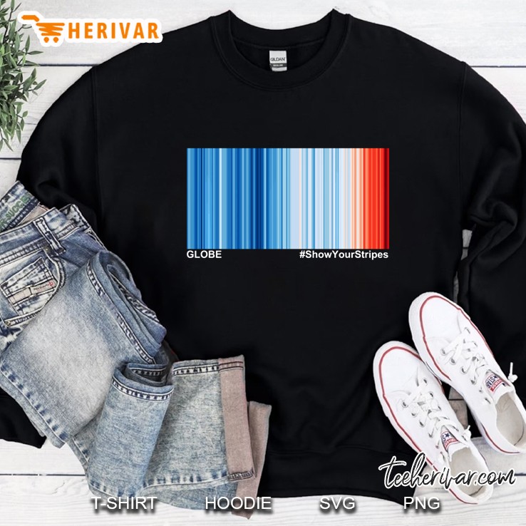 Showyourstripes Globe Warming Stripes Climate Change Sweatshirt