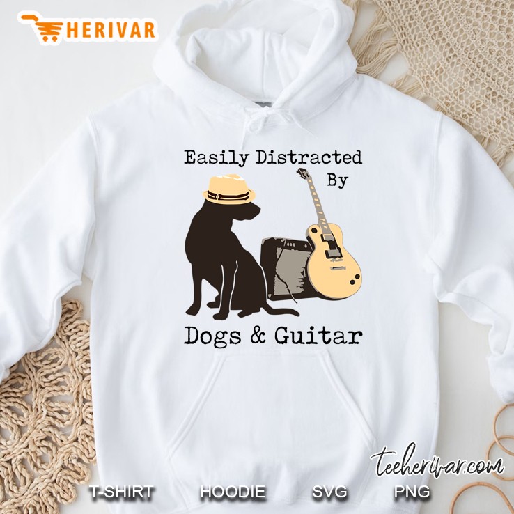 Easily Distracted By Dogs & Guitar Hoodie