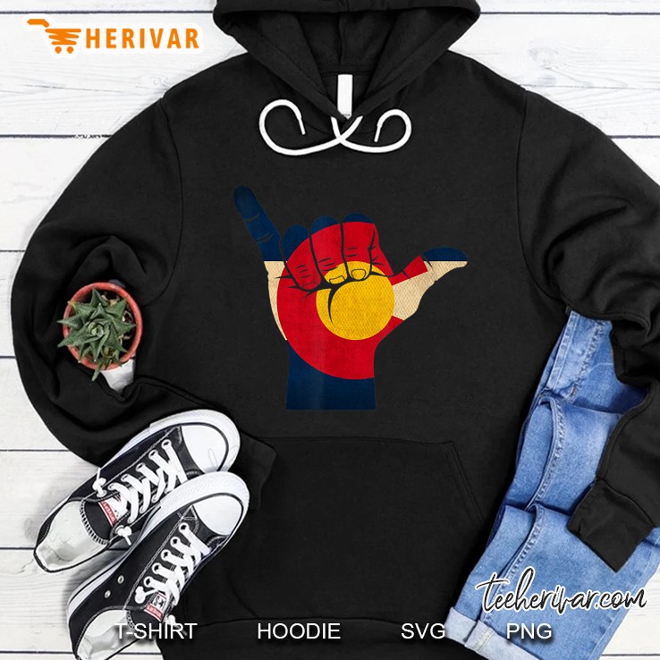 Colorado Rocky Mountain Shirt Shaka Sign Flag Tee Shirt Mugs