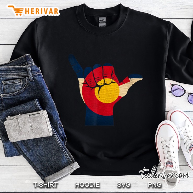 Colorado Rocky Mountain Shirt Shaka Sign Flag Tee Shirt Mugs