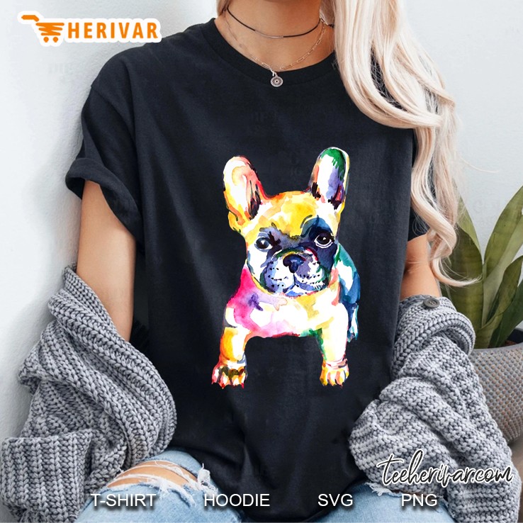 French Bulldog Original Watercolor Illustration Ladies Tee