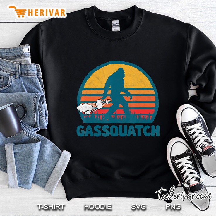 Gassquatch! Funny Farting Bigfoot Retro Fart Sweatshirt