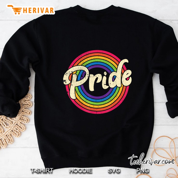Gay Pride Vintage Lgbt Rainbow Flag Lesbian Bisexual Trans Sweatshirt