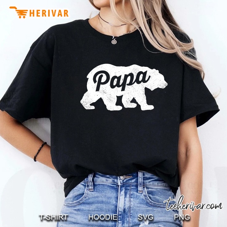 Mens Papa Bear Cute Fathers Day Top Ladies Tee