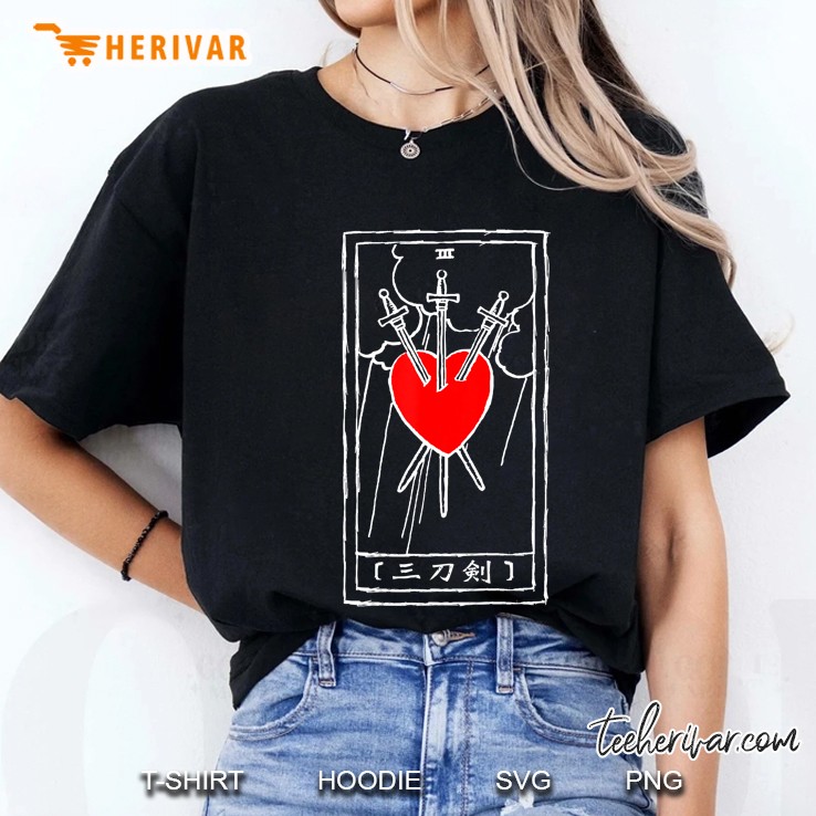 Three Of Swords Shirt For Nu Goth, Punk Lovers, Japan Hoodie