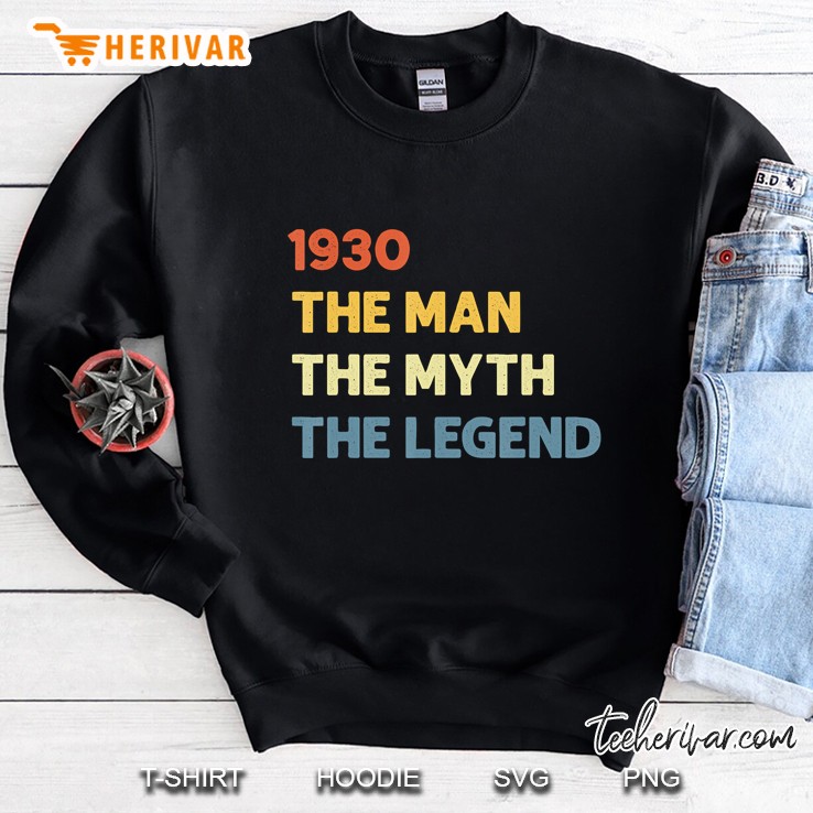 Vintage Made In 1930 90Th Bithday Gift 90 Years Old Birthday Sweatshirt