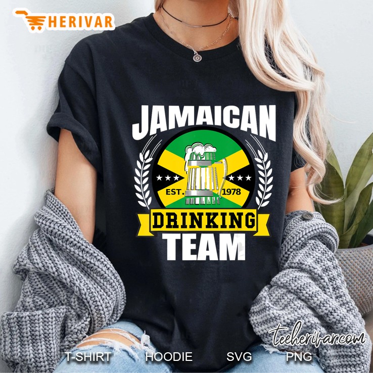 Jamaican Drinking Team Funny Jamaica Flag Beer Party Gift Ladies Tee