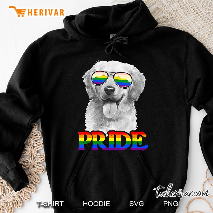 Lgbt Golden Retriever Dog Gay Pride Rainbow Flag Lgbtq Gift Hoodie