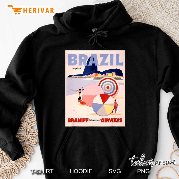 Brazil Vintage Mid Century Travel Poster Art Hoodie