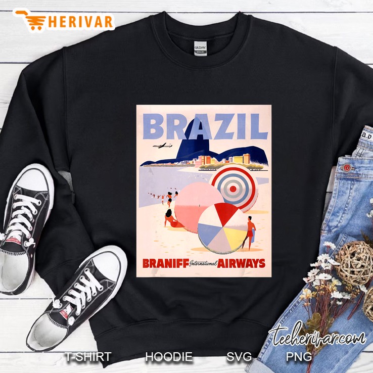 Brazil Vintage Mid Century Travel Poster Art Sweatshirt