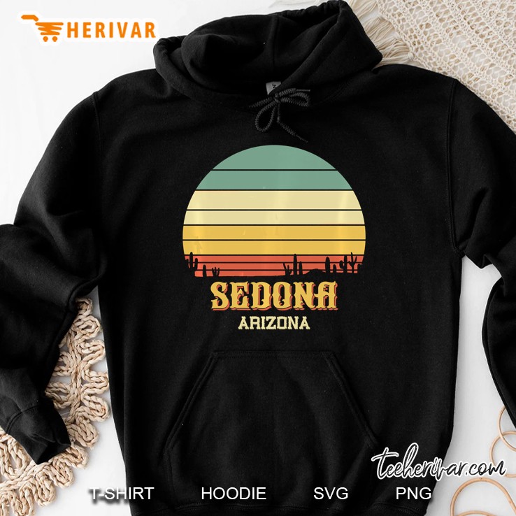Cactus Sedona Arizona Vintage Desert Sun Hoodie