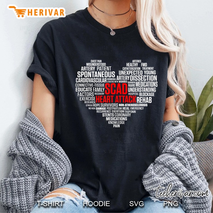 Scad Heart Attack Survivor Patient Warrior Awareness Ladies Tee