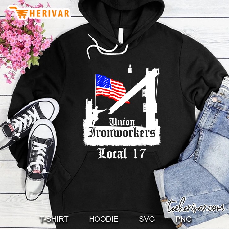 Union Ironworkers Local 17 American Flag Cleveland Ohio Hoodie