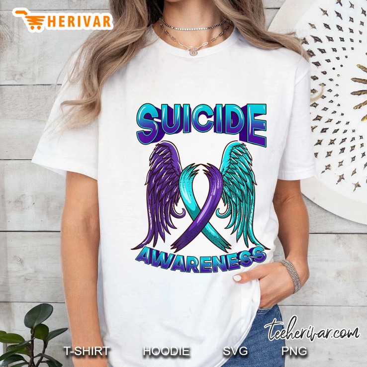 Suicide Awareness Wings And Ribbon Suicide Prevention Hoodie