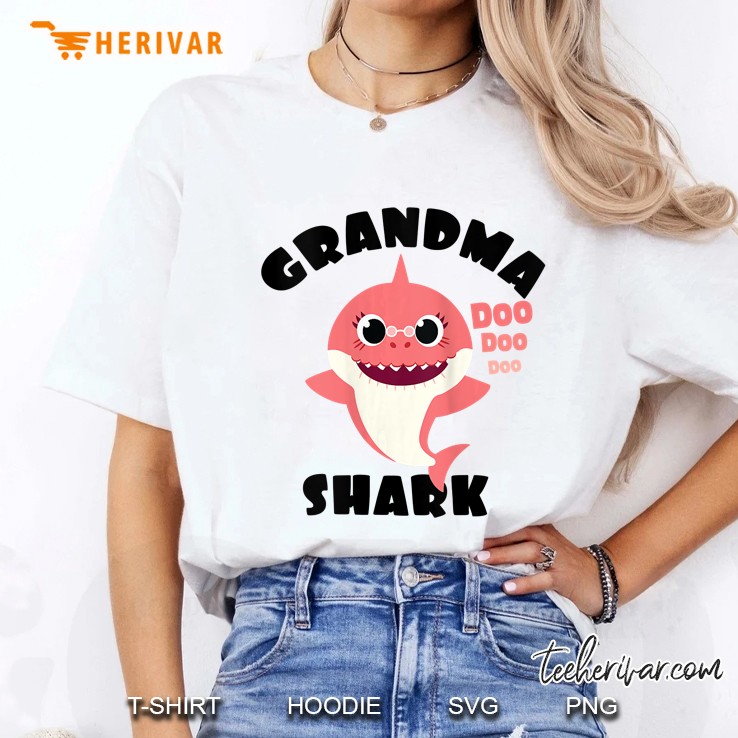 Grandma Shark Baby Cute Matching Family Ladies Tee