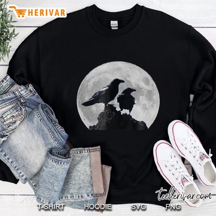 Crowsravens Birds With Full Moon Sweatshirt