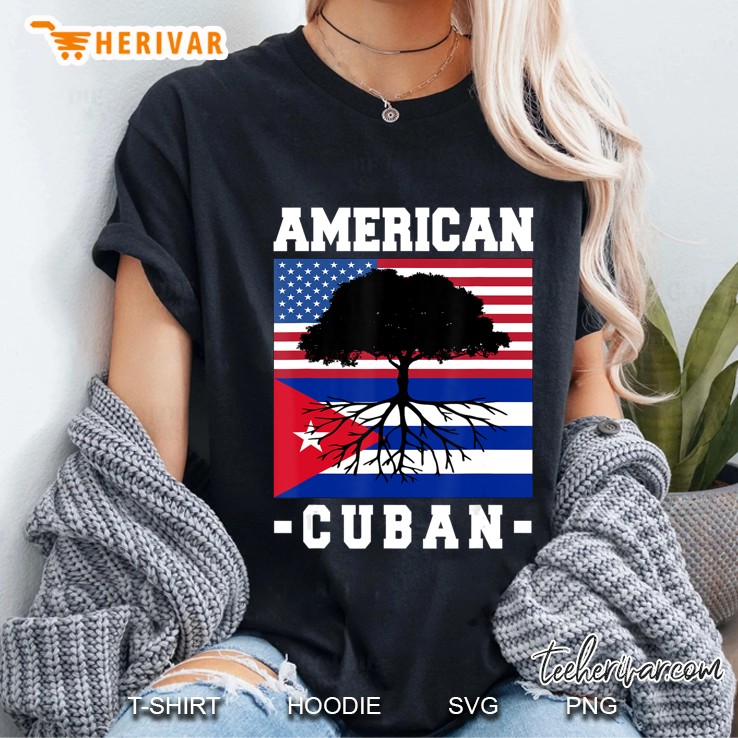 Cuban American Flag Cuba Usa America Roots Cubano Gift Ladies Tee
