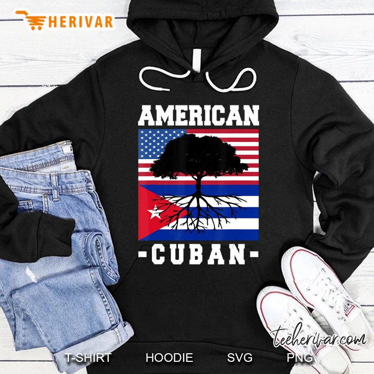 Cuban American Flag Cuba Usa America Roots Cubano Gift Hoodie