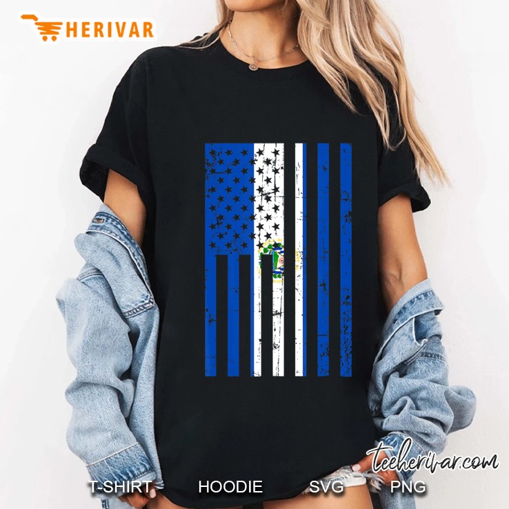El Salvador American Flag For New Us Citizen Gift Ladies Tee