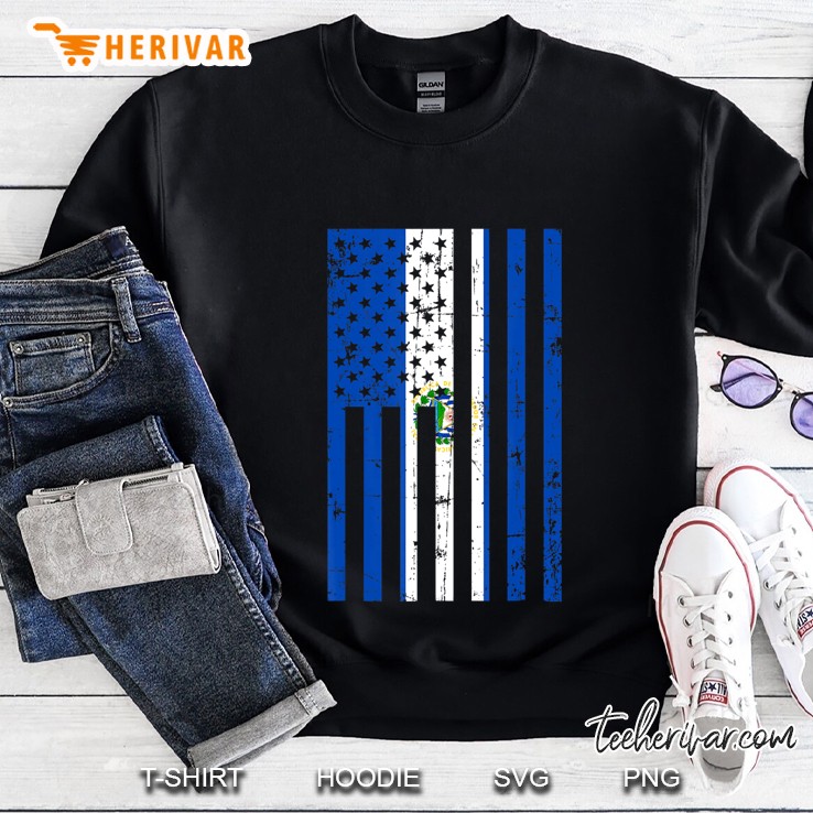 El Salvador American Flag For New Us Citizen Gift Sweatshirt