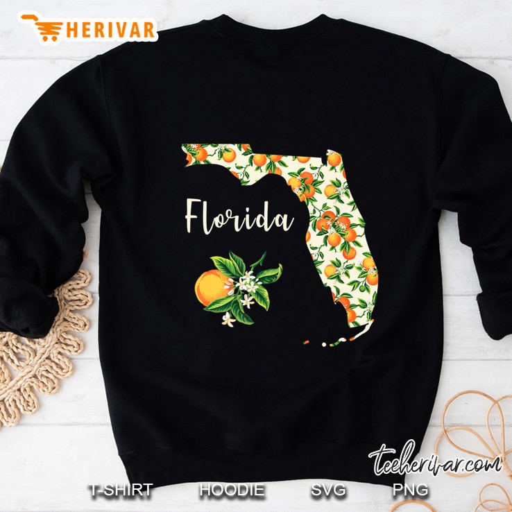 Florida Floral Orange Blossom Handwritten State Inspired Sweatshirt