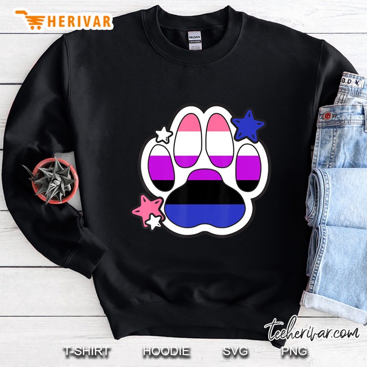 Genderfluid Furry Paw Lgbtq Month Gay Rights Pride Week Gift Sweatshirt