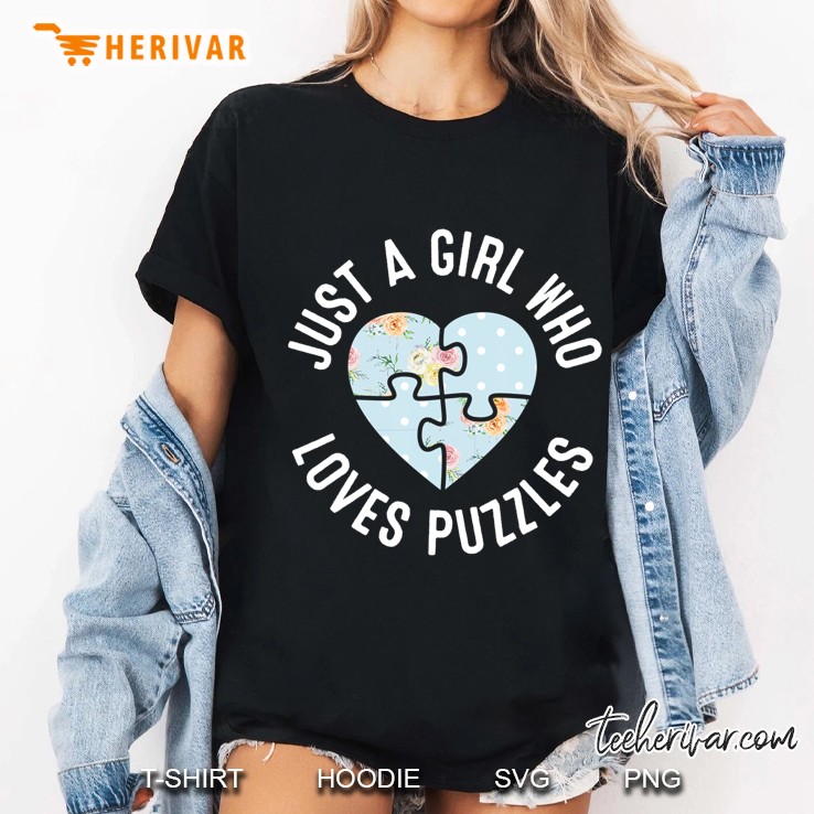 Just A Girl Who Loves Puzzles Jigsaw Puzzle Ladies Tee