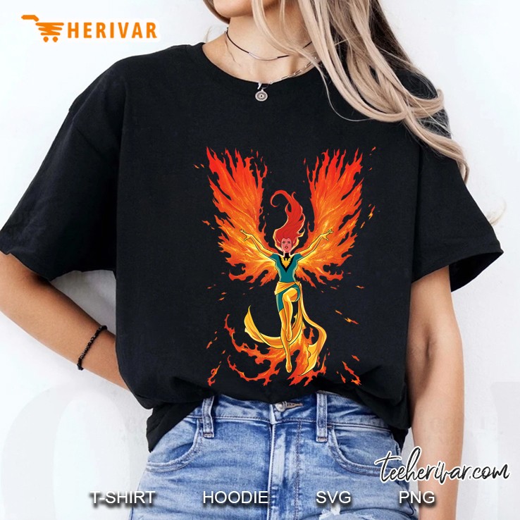 Marvel X-Men Jean Grey Phoenix Cosmic Flames Ladies Tee