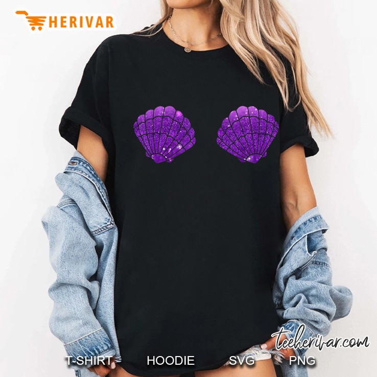 Mermaid Shell Top Festival Seashell Bra Party Ladies Tee