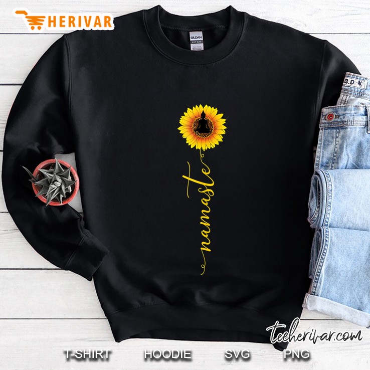Namaste Sunflower Yoga Trendy Hippie Buddha Meditation Sweatshirt