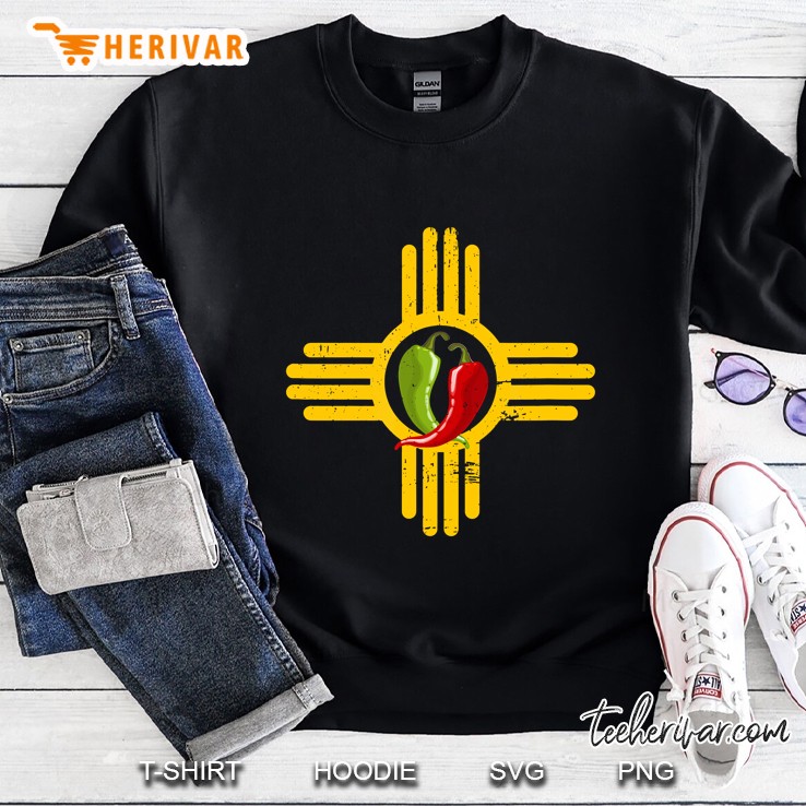 New Mexico Southwest Zia With Red And Green Chile Sweatshirt