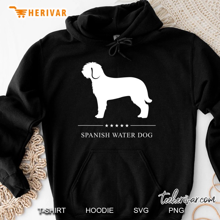 Spanish Water Dog White Silhouette Hoodie