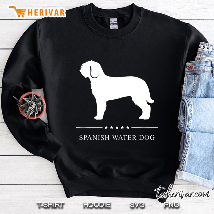 Spanish Water Dog White Silhouette Sweatshirt