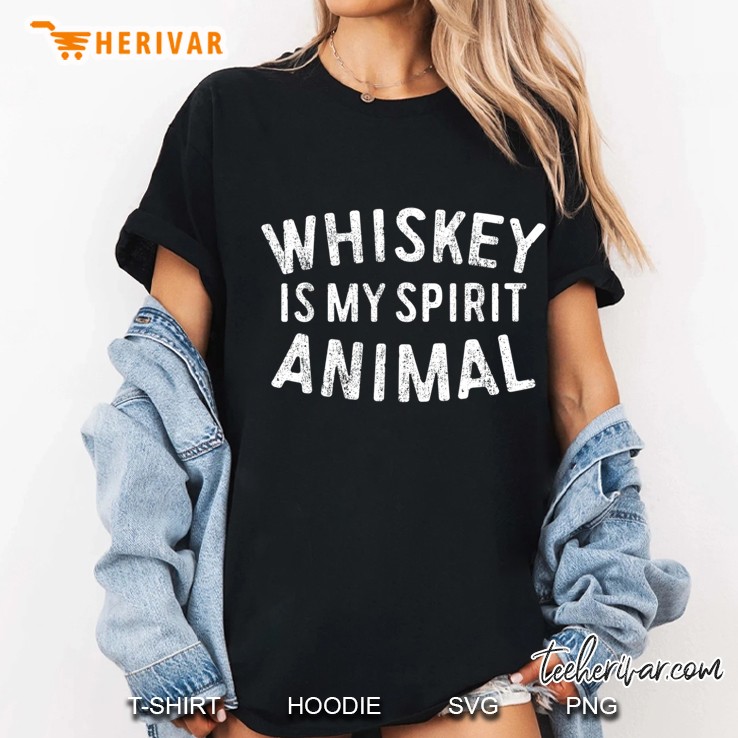 Whiskey Is My Spirit Animal Drinking Gif Hoodie