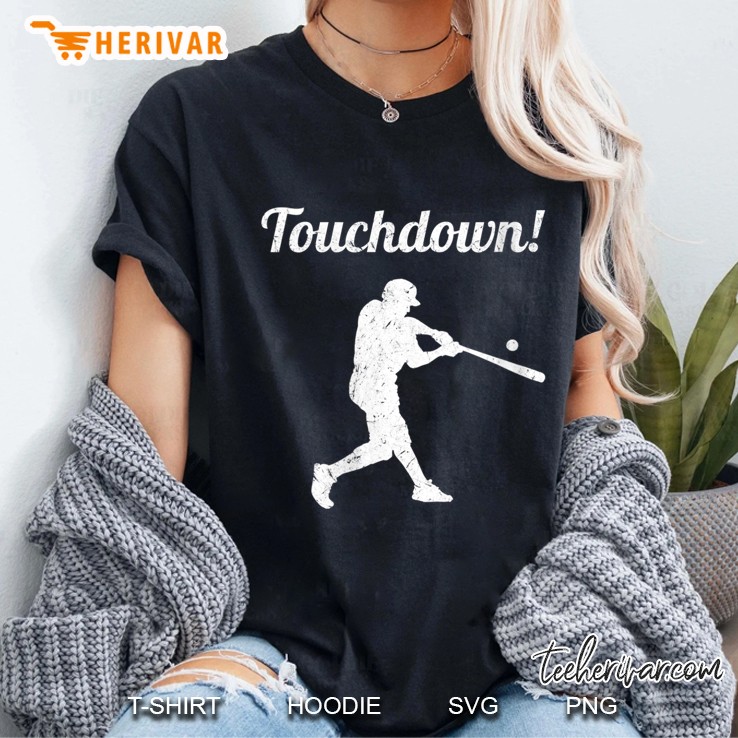 Womens Touchdown Funny Baseball Ladies Tee