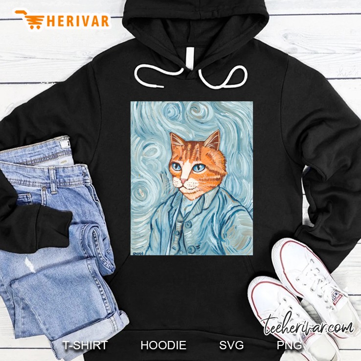Cat Van Gogh Portrait Hoodie