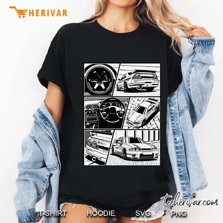 Skyline R33 Gtr. Details (White Background) Ladies Tee