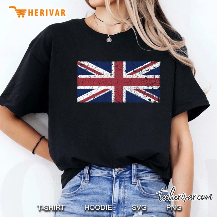 Vintage Look Union Jack Flag Of Great Britain Ladies Tee