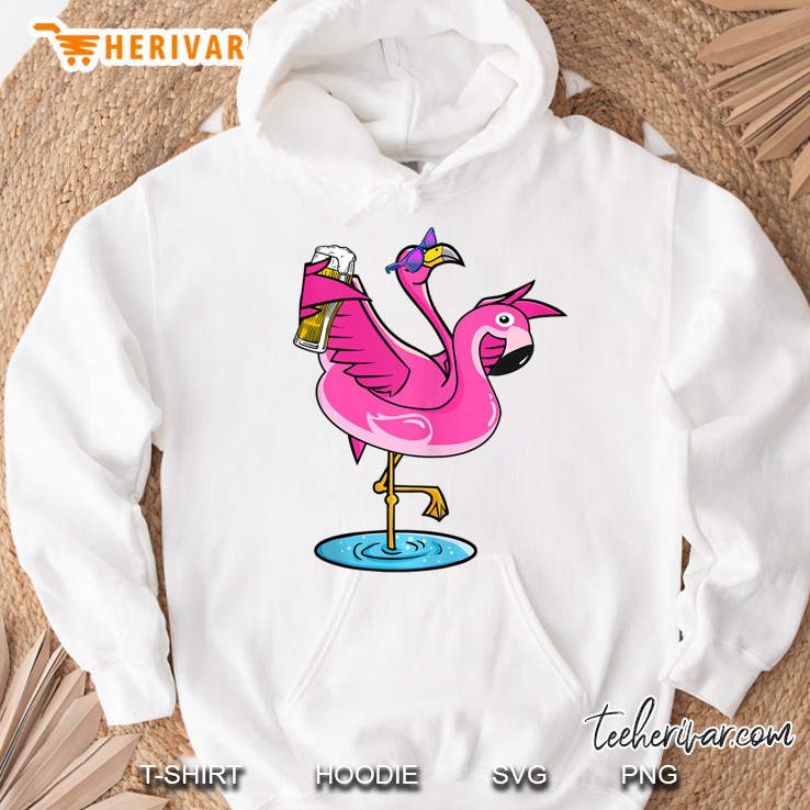 Flamingo Drinking Beer Summer Tshirt Funny Beer Lover Gifts Hoodie