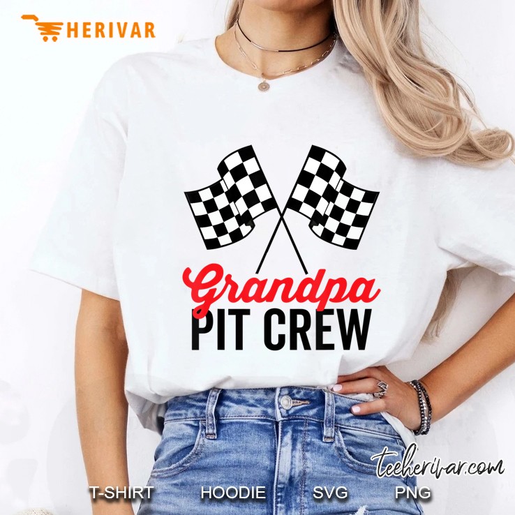 Grandpa Pit Crew Shirt For Racing Party Costume Hoodie