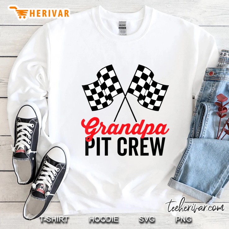 Grandpa Pit Crew Shirt For Racing Party Costume Mugs